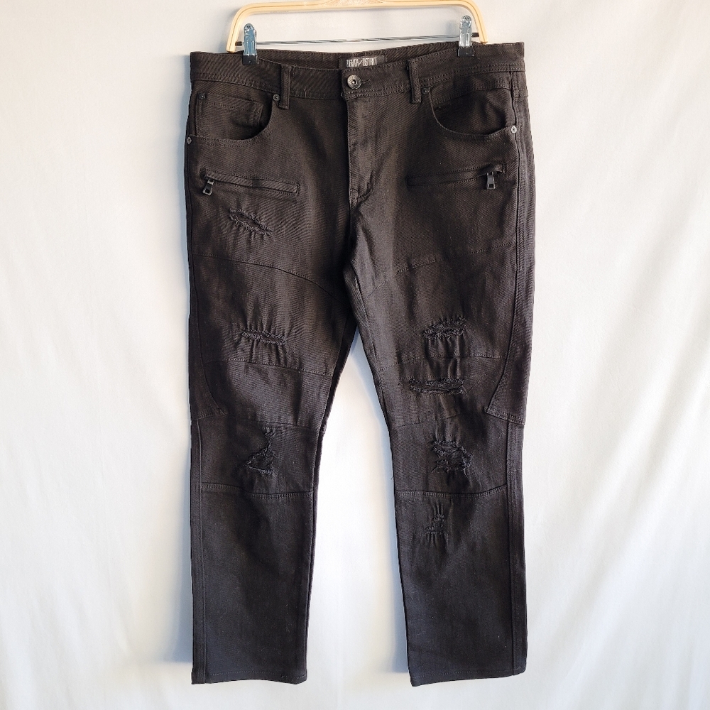 8IGHTH DSTRKT Denim Distressed Jeans Men's 36W 34L Black